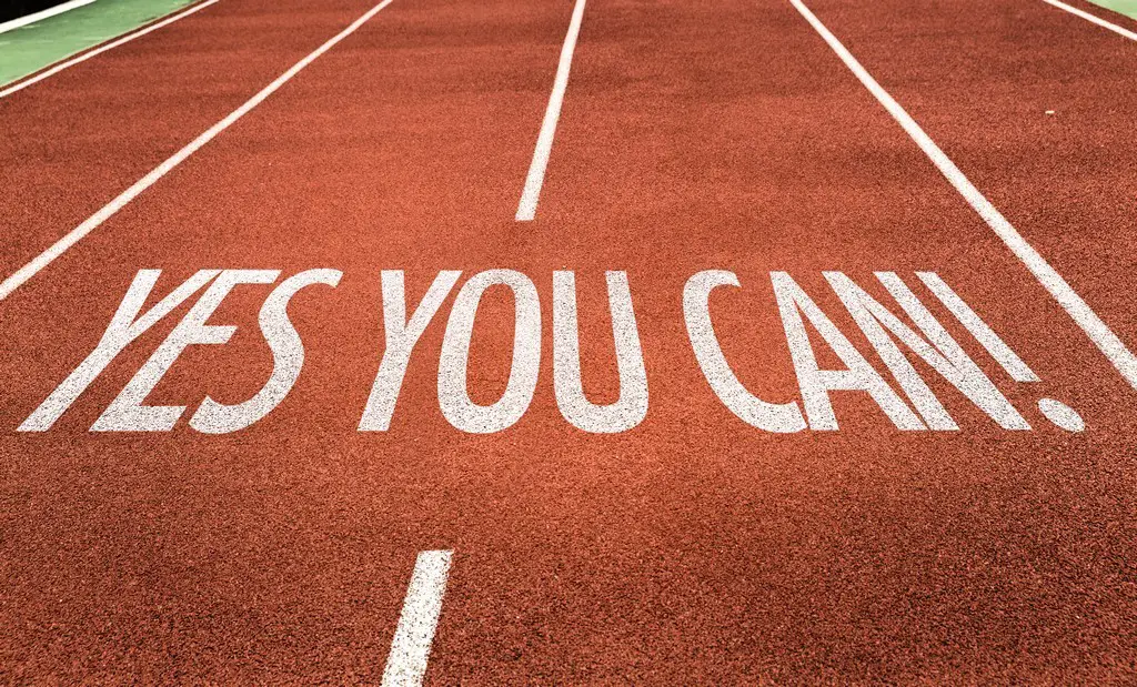 Yes You Can written on running track - Half Marathon For Beginners